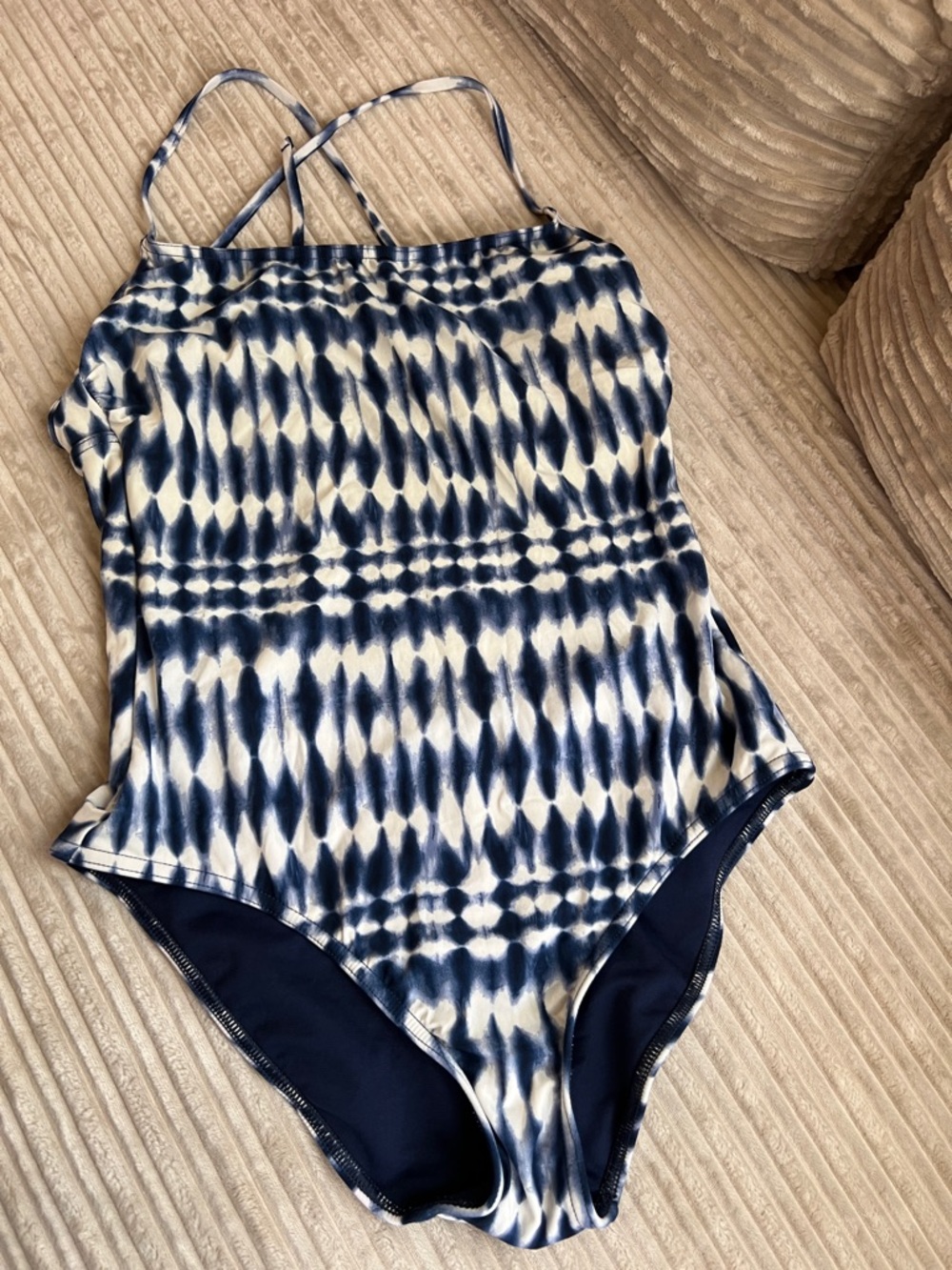 GAP Navy and White Tie-Dye Top